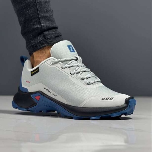 کفش طبیعت‌گردی و کوه‌پیمایی توپلی مدل Toplay K2 - waterproof - طوسی روشن زیره آبی‌مشکی | مستر کوالیتی
