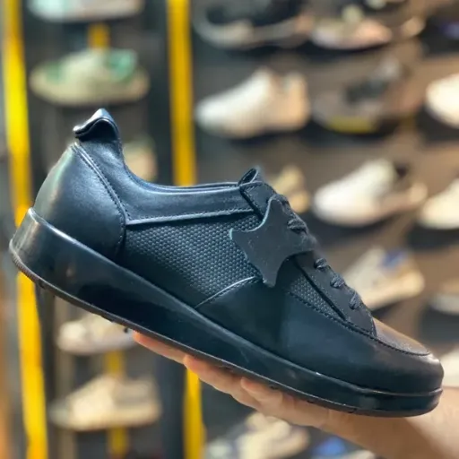 کفش ونس ماسیمو اسپرتی مشکی (Macimo Black Sport Casual Sneaker) - رویه چرم صنعتی با پنل‌های بافت‌دار | کیفیت عالی